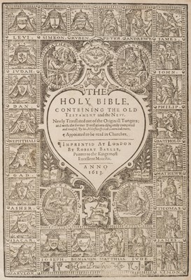 Lot 194 - Bible [English]. The Holy Bible, Conteining the Old Testament and the New…, London, 1613