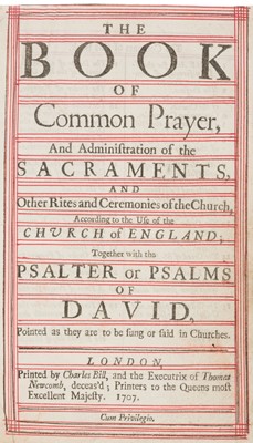 Lot 256 - The Book of Common Prayer, And Administration of the Sacraments…, London, 1707 & 1717