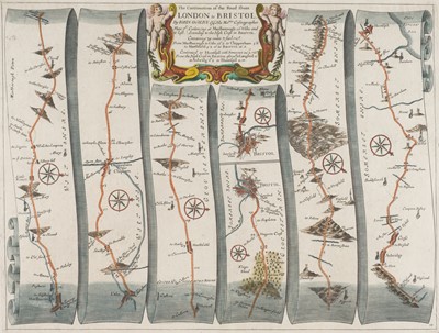 Lot 471 - Ogilby (John). A collection of five road maps, [1675 or later]