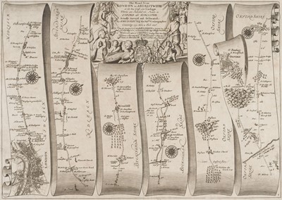Lot 473 - Ogilby (John). Six engraved road maps [1675 or later]