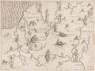 Lot 485 - Somerset & Wiltshire. Drayton (Michael), Untitled allegorical map, [1612-22]