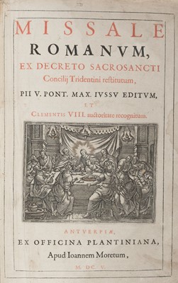Lot 190 - Missale Romanum, ex decreto sacrosancti Concilii Tridentini restitutum, Antwerp, 1605