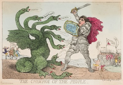 Lot 521 - Caricatures. A collection of 16 caricatures, 19th-century