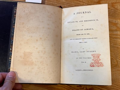 Lot 26 - Nugent (Lady Maria). A Journal of a Voyage to the Island of Jamaica, 1st edition, 1839