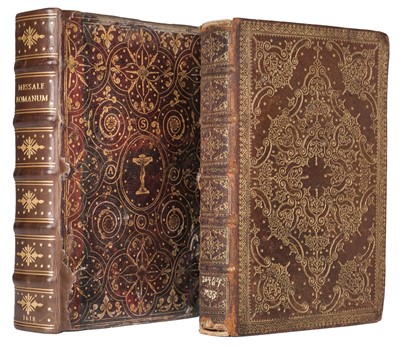 Lot 196 - Bindings. Missale Romanum, fanfare binding, 1618, & Processionale Sacri Ordinis, 1654