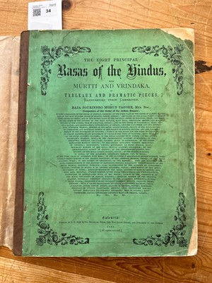 Lot 34 - Tagore (Raja Sourindro Mohun). The Eight Principal Rasas of the Hindus, 1st edition, 1880