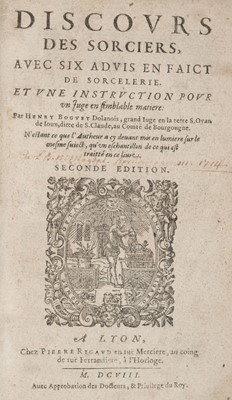 Lot 336 - Boguet (Henry). Discours des Sorciers, 1608, and another work on demonology