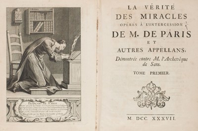 Lot 263 - Montgeron (Carré de)]. La Vérité des miracles opérés à l’intercession de Pâris, 1737-1747