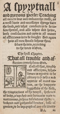 Lot 174 - Werdmüller (Otto). A spyrytuall and moost precyouse pearle…, 1550
