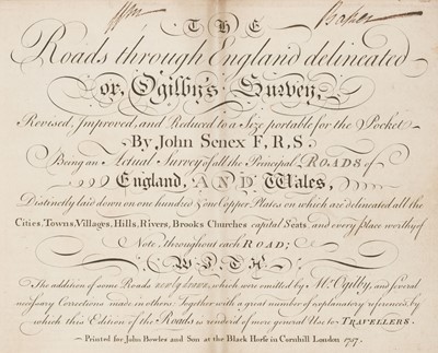 Lot 94 - Senex (John). The Roads Through England Delineated or, Ogilby's Survey, revised..., 1757