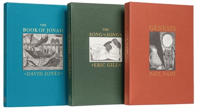 Lot 621 - Folio Society. Genesis, by Paul Nash, London: Folio Society, 2017, The Song of Songs, by Eric Gill, 2017, The Book of Jonah, by David Jones, 2017