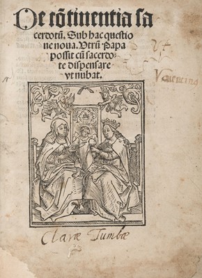 Lot 169 - [Boussard, Geoffrey]. De continentia sacerdotu, Nürmbergen, 1510
