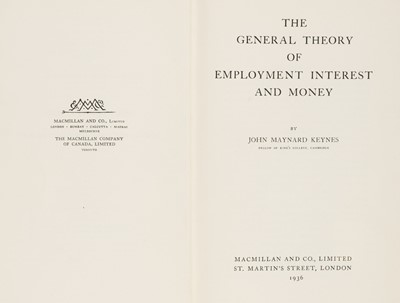 Lot 631 - Keynes (John Maynard). The General Theory of Employment, Interest and Money, 1st edition, 1936