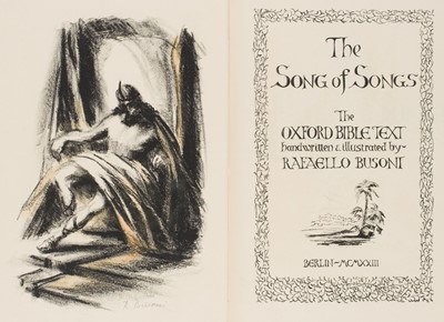 Lot 612 - Busoni (Rafaello, artist). The Song of Songs, Berlin, 1923, & others