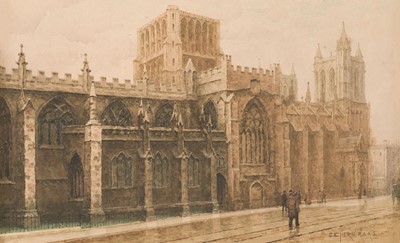 Lot 545 - Hern (Charles Edward, 1848-1894). Bristol - The Cathedral, circa 1890, watercolour