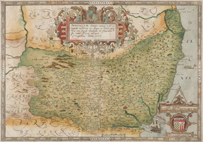 Lot 487 - Suffolk. Saxton (Christopher), Suffolciae Comitatus continens in Se oppida Mercatoria..., 1579
