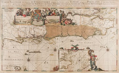 Lot 439 - English Channel. Mortier (Pierre), Carte Nouvelle des costes D'Angleterre..., 1693