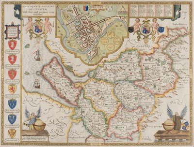 Lot 429 - Cheshire. Speed (John), The Countye Palatine of Chester..., Thomas Bassett & Richard Chiswell, 1676