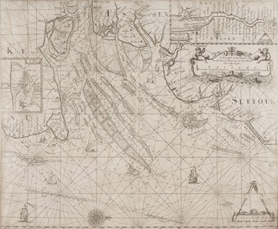 Lot 490 - Thames Estuary. Thornton (John), A draught of the Sands, Buoys, Beacons & Sea Marks..., circa 1700