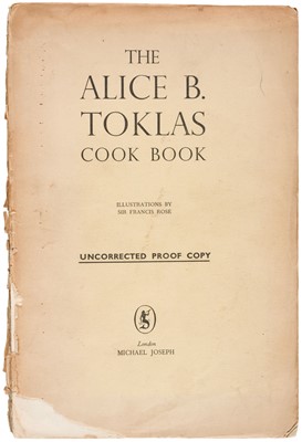 Lot 605 - 1954 Toklas (Alice B.). The Alice B. Toklas Cook Book, Uncorrected Proof Copy, Michael Joseph, 1954