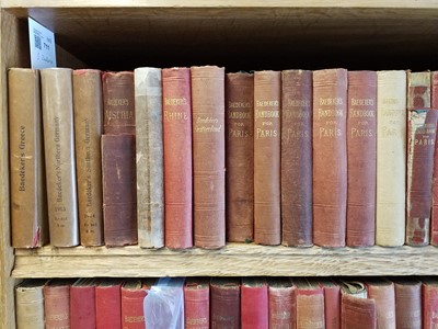 Lot 711 - Karl Baedeker, publisher. A collection of Baedeker travel guides of Europe, mixed editions, circa 1890-1910, approximately 90 volumes