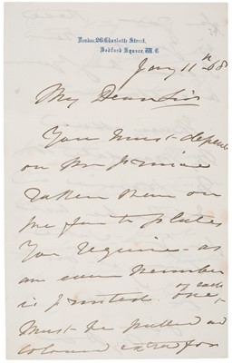Lot 112 - Gould (John, 1804-1881). Autograph Letter Signed to Henry Stevenson, January 11th 1868