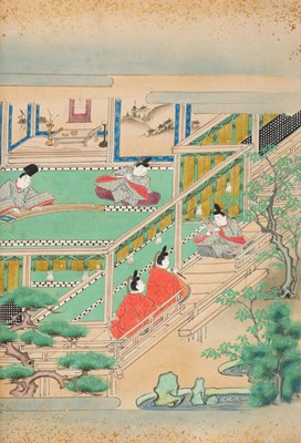 Lot 219 - Japanese Illuminated Manuscript. Genji Kokagami [The Tale of Genji, abridged], 17th century