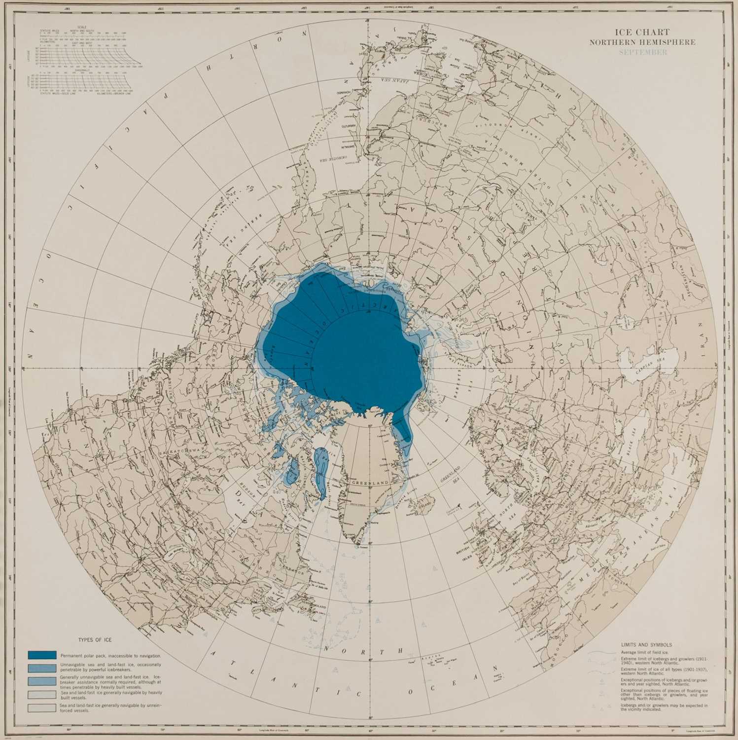 Lot 16 - Hydrographic Office, U.S. Navy. Ice Atlas of the Northern Hemisphere, 1st edition, 1946