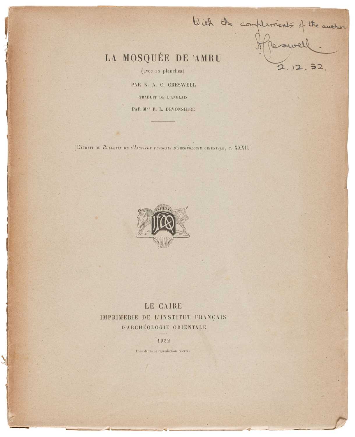 Lot 46 - Fleury (Samuel). De Ornamente der Hakim- und Ashar-Moschee..., 1912..., and others