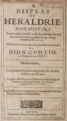 Lot 209 - Guillim (John). Display of Heraldrie, 1638..., and one other