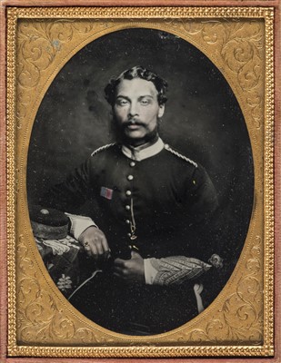Lot 316 - Quarter-plate ambrotype portrait of a regimental sergeant major in the 17th Light Dragoon Lancers