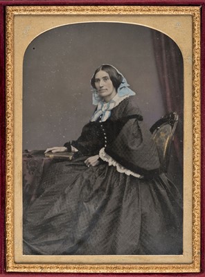 Lot 299 - Half-plate ambrotype of a seated lady by G. & D. Hay, Photographists, 68 Princes Street, Edinburgh