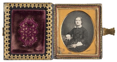 Lot 343 - Two sixth-plate daguerreotypes of seated ladies by an unknown photographer