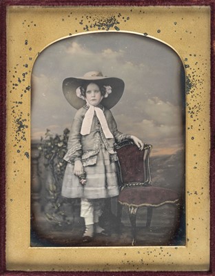 Lot 309 - Pair of quarter-plate tinted daguerreotypes