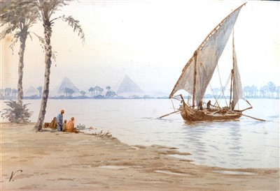 Lot 28 - Johnson, Bessie, active 1885-1933. Temple at Luxor, Egypt
